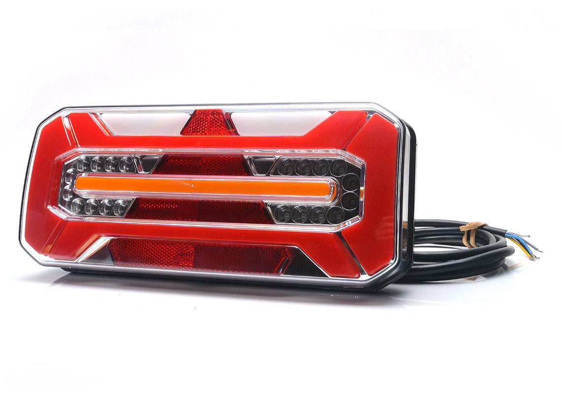 FEU LED 5 FONCTIONS DROIT 12/24V + CÂBLE 2M